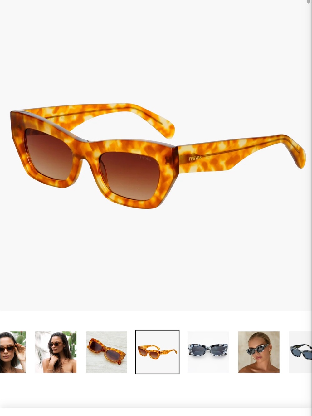 Freyrs Selina Sunglasses- Tortoiseshell Square Sunglasses in Honey